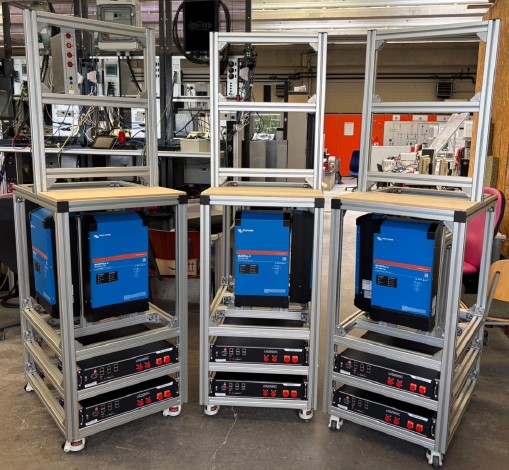 Drei Batteriestände